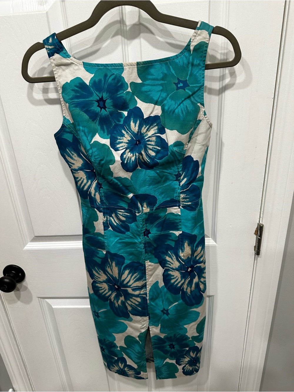 Express Teal and White Floral Midi Dress